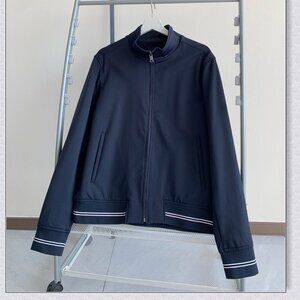 Theory Precision Ponte Zip-Up Bomber Jacket - Navy